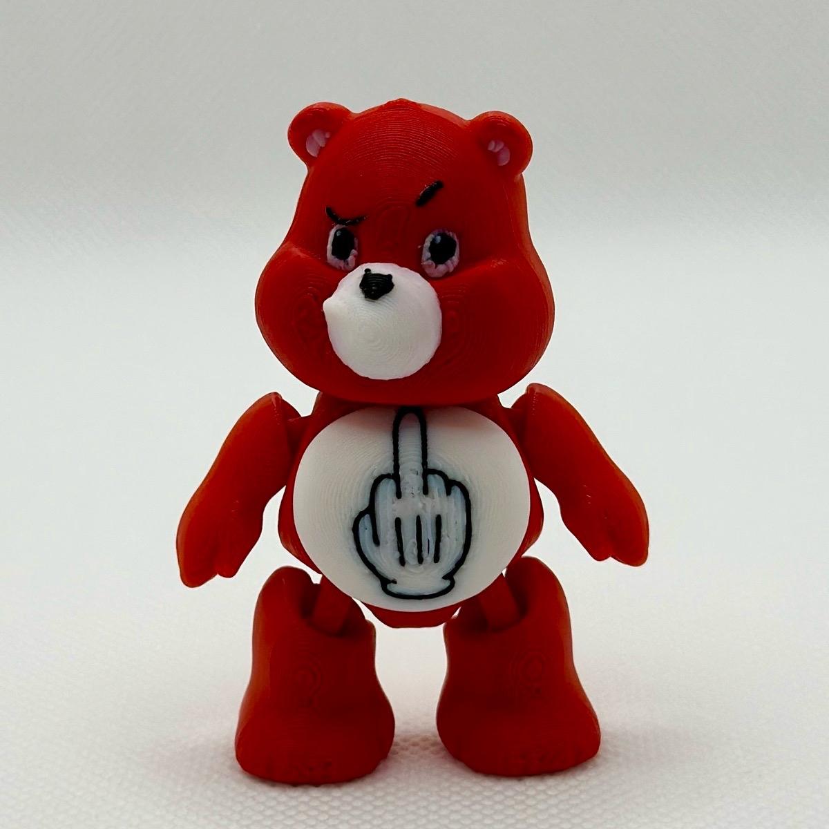 Grumpy Middle Finger Bear | Articulated | Desk Decoration | Funny office trinket desktop ornament