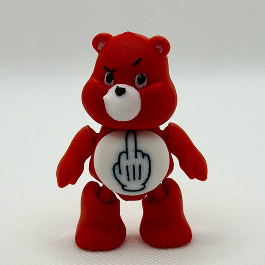 Grumpy Middle Finger Bear | Articulated | Desk Decoration | Funny office trinket desktop ornament