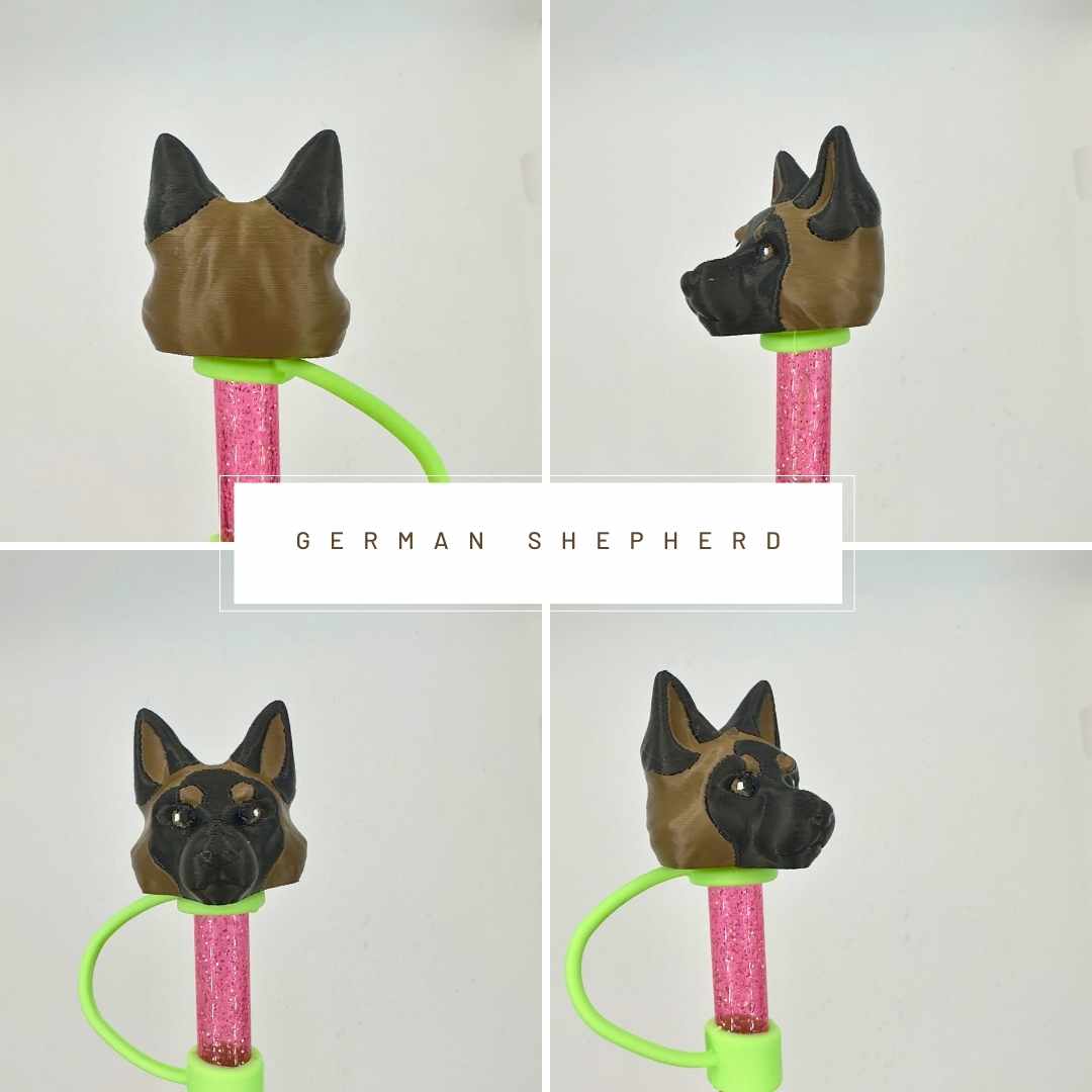 Reusable and Easy to Clean Animal Head Straw Toppers - High-Quality Material - Crafted from Durable PLA - Cute and Functional Drinkware