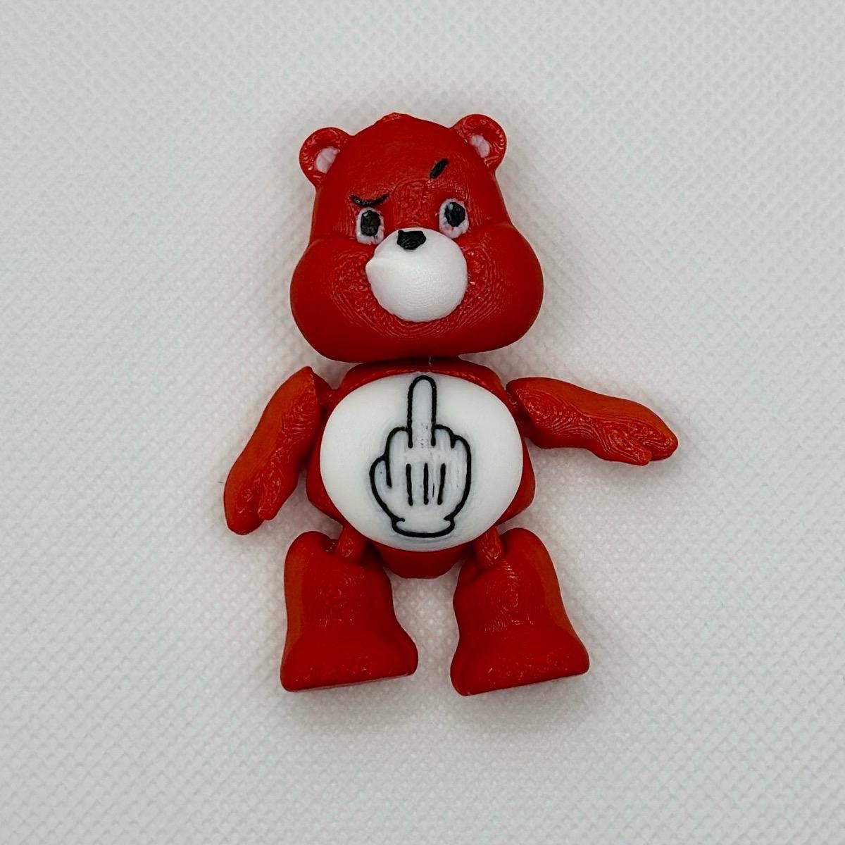Grumpy Middle Finger Bear | Articulated | Desk Decoration | Funny office trinket desktop ornament