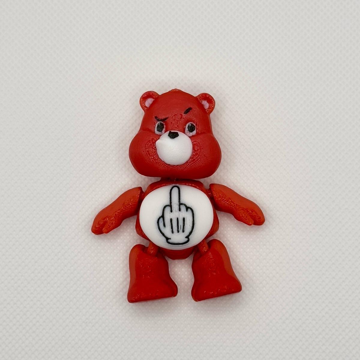 Grumpy Middle Finger Bear | Articulated | Desk Decoration | Funny office trinket desktop ornament