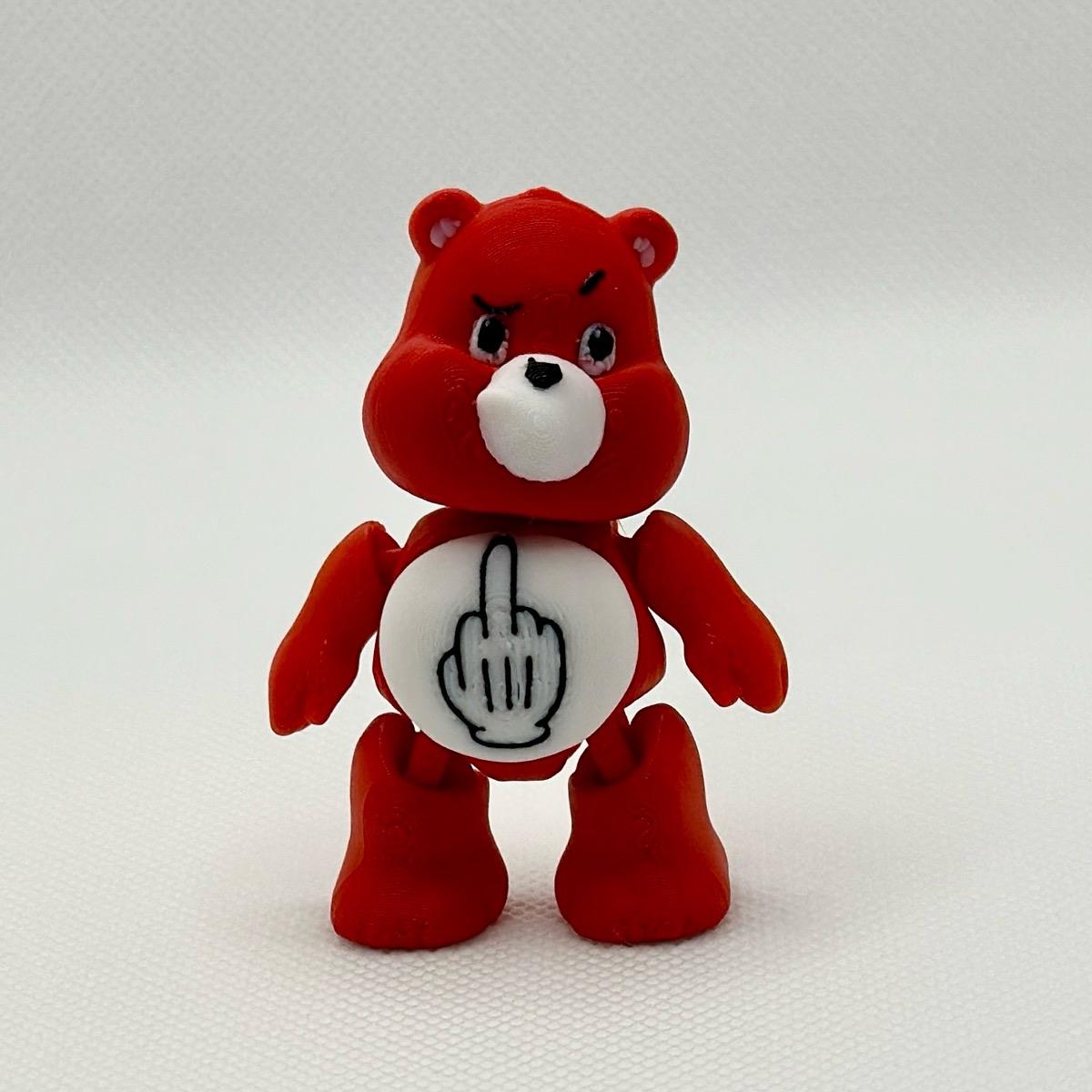 Grumpy Middle Finger Bear | Articulated | Desk Decoration | Funny office trinket desktop ornament