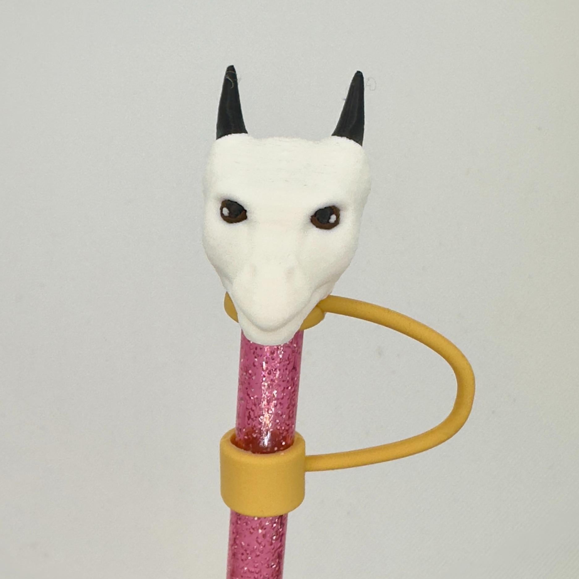 Reusable and Easy to Clean Animal Head Straw Toppers - High-Quality Material - Crafted from Durable PLA - Cute and Functional Drinkware