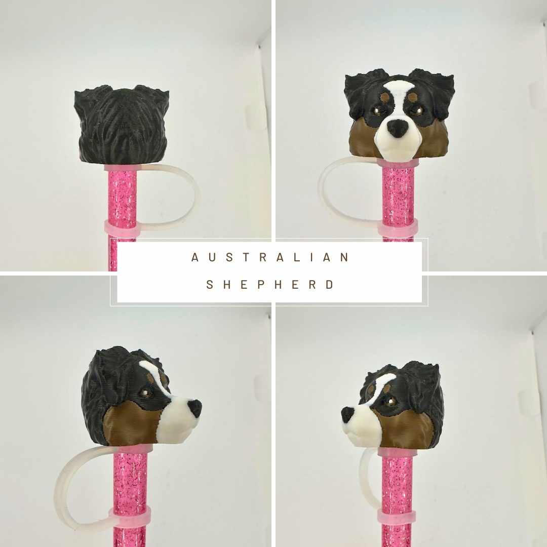Reusable and Easy to Clean Animal Head Straw Toppers - High-Quality Material - Crafted from Durable PLA - Cute and Functional Drinkware