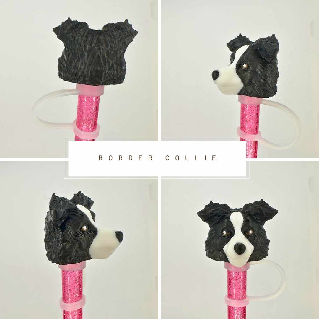 Reusable and Easy to Clean Animal Head Straw Toppers - High-Quality Material - Crafted from Durable PLA - Cute and Functional Drinkware
