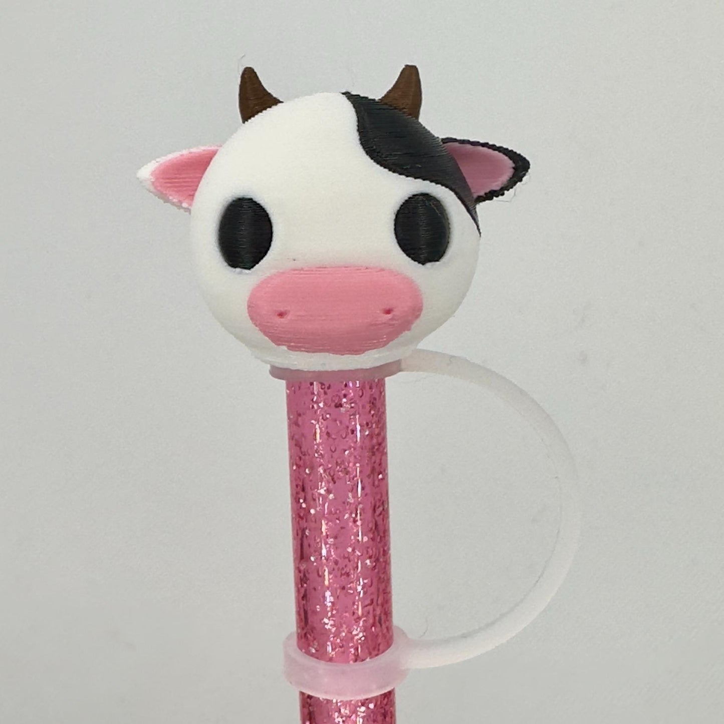 Reusable and Easy to Clean Animal Head Straw Toppers - High-Quality Material - Crafted from Durable PLA - Cute and Functional Drinkware