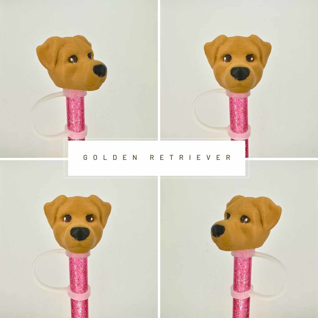 Reusable and Easy to Clean Animal Head Straw Toppers - High-Quality Material - Crafted from Durable PLA - Cute and Functional Drinkware