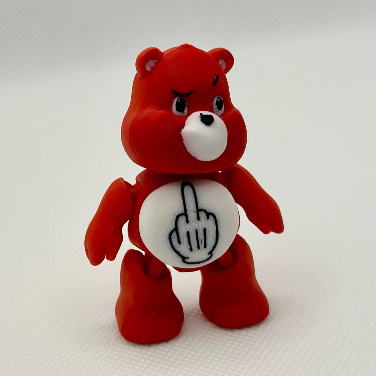 Grumpy Middle Finger Bear | Articulated | Desk Decoration | Funny office trinket desktop ornament