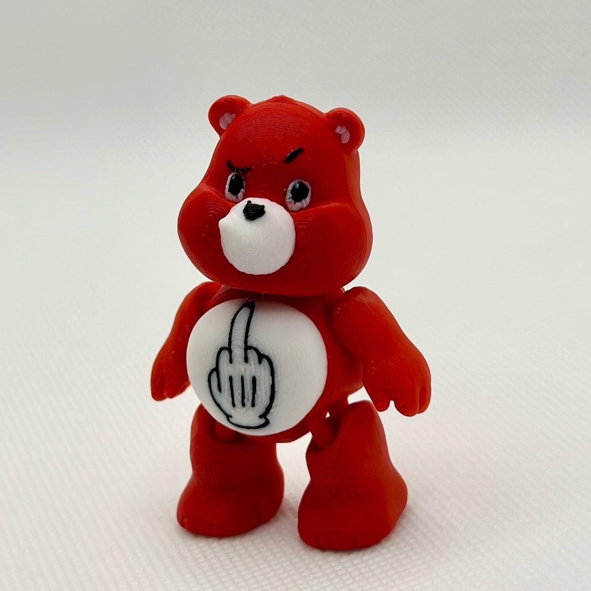 Grumpy Middle Finger Bear | Articulated | Desk Decoration | Funny office trinket desktop ornament