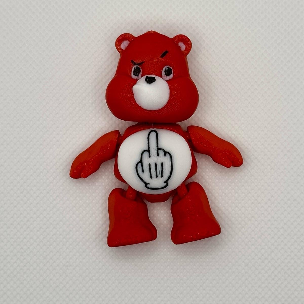 Grumpy Middle Finger Bear | Articulated | Desk Decoration | Funny office trinket desktop ornament