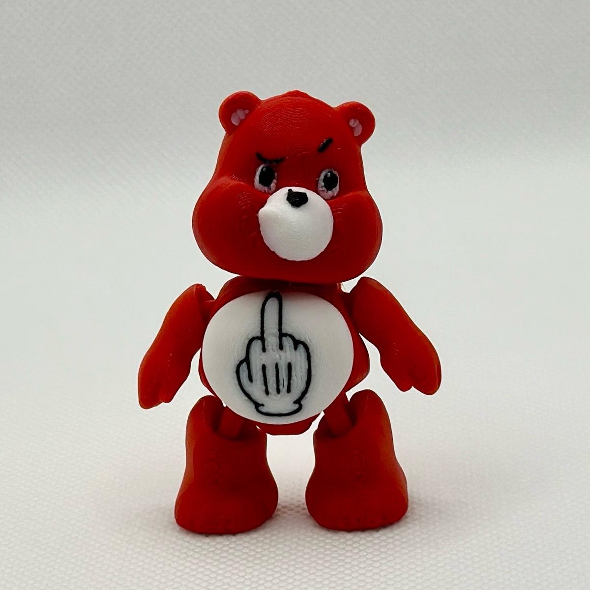 Grumpy Middle Finger Bear | Articulated | Desk Decoration | Funny office trinket desktop ornament