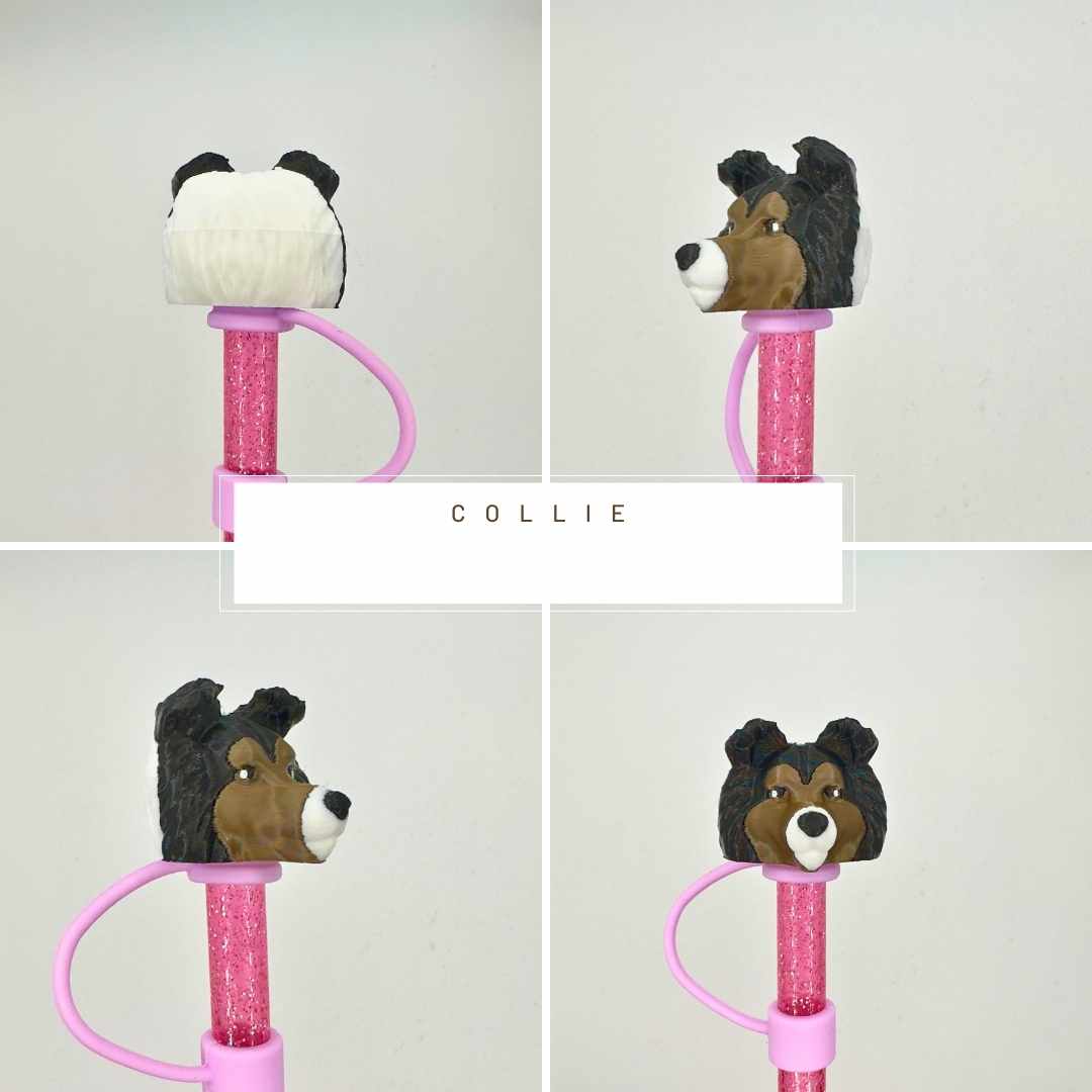 Reusable and Easy to Clean Animal Head Straw Toppers - High-Quality Material - Crafted from Durable PLA - Cute and Functional Drinkware